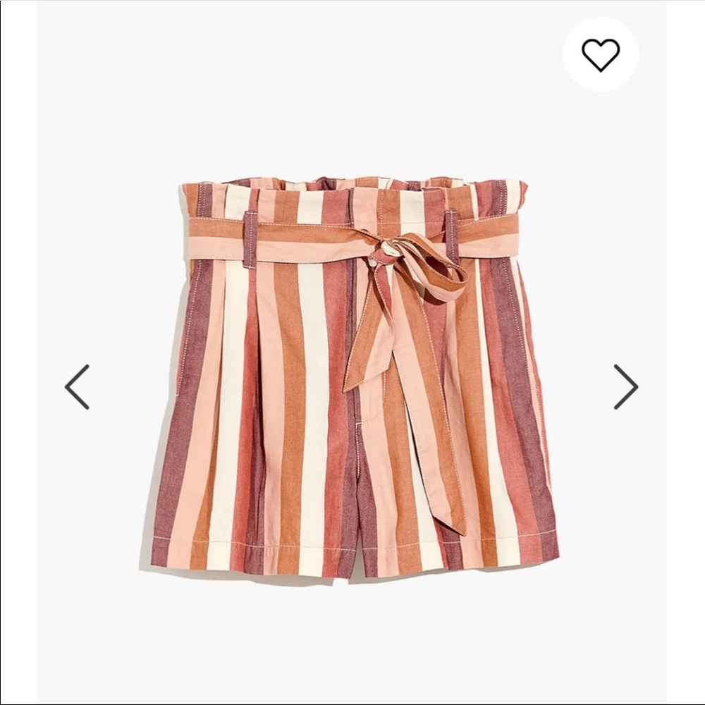 Madewell Paperbag Shorts Rainbow Stripe
